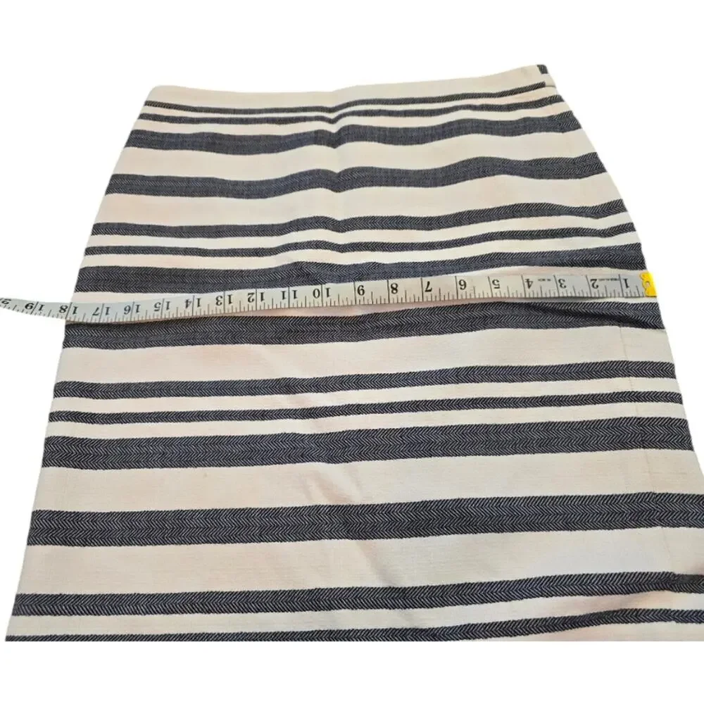 J. Crew‎ Black and White Striped Pencil Skirt Size 2